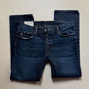 Abercrombie & Fitch Men's Deep Indigo Straight Jeans